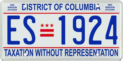 DC license plate ES1924
