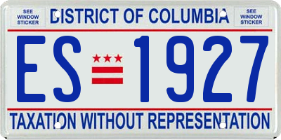 DC license plate ES1927