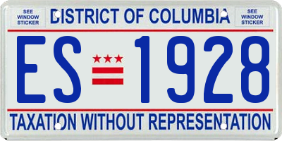 DC license plate ES1928