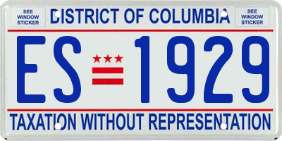 DC license plate ES1929