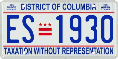 DC license plate ES1930