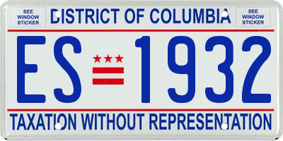 DC license plate ES1932