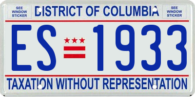 DC license plate ES1933
