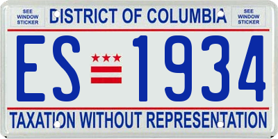 DC license plate ES1934