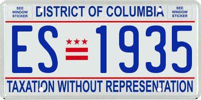 DC license plate ES1935