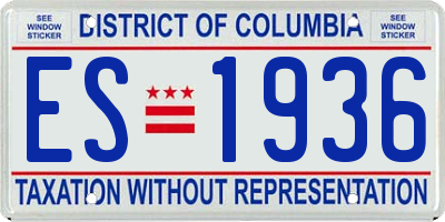 DC license plate ES1936