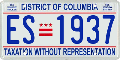 DC license plate ES1937