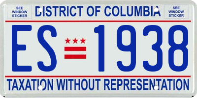 DC license plate ES1938