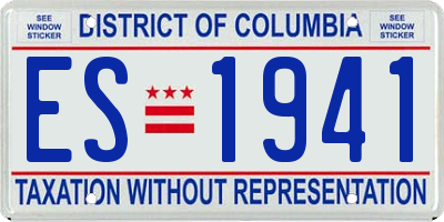DC license plate ES1941