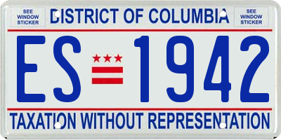 DC license plate ES1942