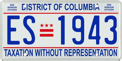 DC license plate ES1943