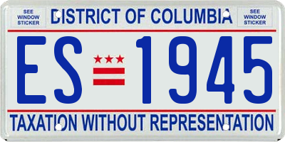 DC license plate ES1945