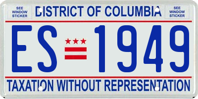 DC license plate ES1949