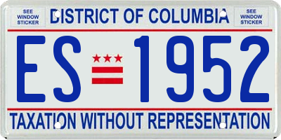 DC license plate ES1952