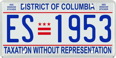 DC license plate ES1953
