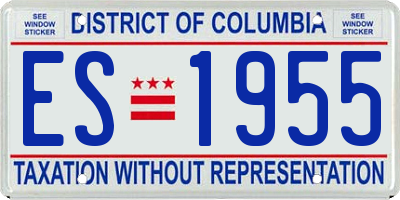 DC license plate ES1955