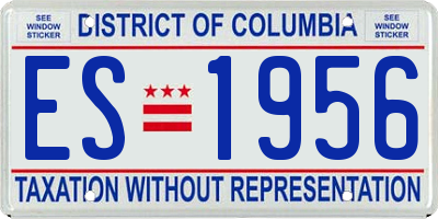 DC license plate ES1956