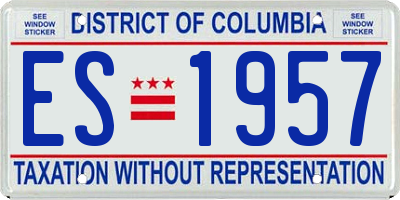 DC license plate ES1957