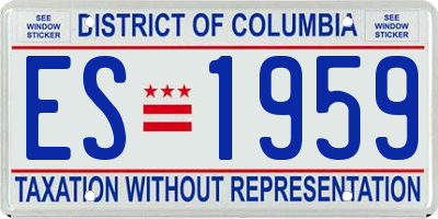 DC license plate ES1959