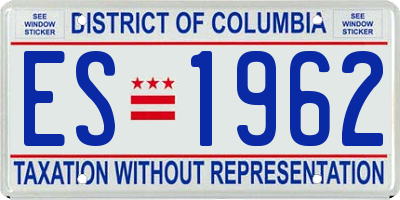DC license plate ES1962
