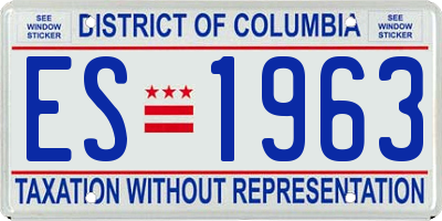 DC license plate ES1963