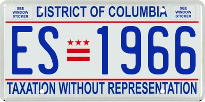 DC license plate ES1966