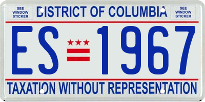 DC license plate ES1967