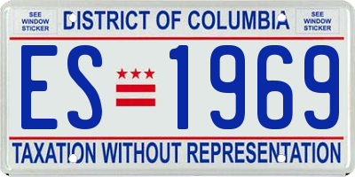 DC license plate ES1969