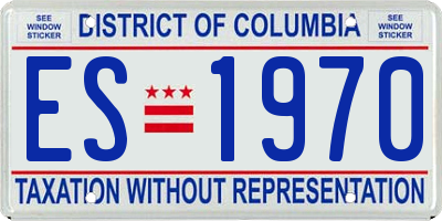 DC license plate ES1970