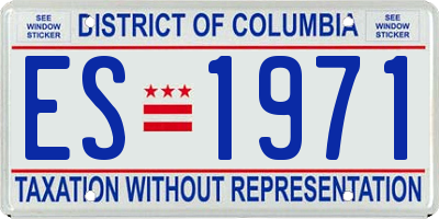 DC license plate ES1971