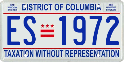 DC license plate ES1972