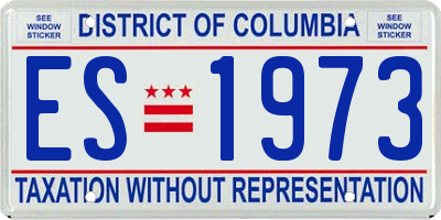 DC license plate ES1973