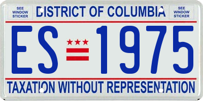 DC license plate ES1975
