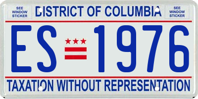 DC license plate ES1976