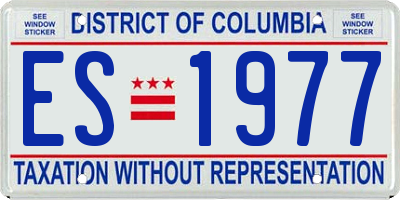 DC license plate ES1977