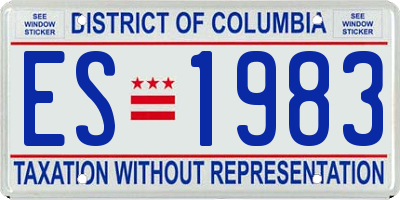 DC license plate ES1983