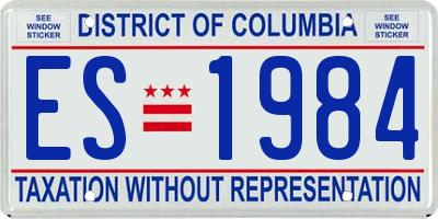 DC license plate ES1984