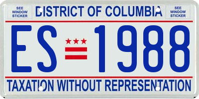 DC license plate ES1988