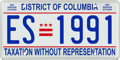 DC license plate ES1991
