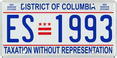 DC license plate ES1993