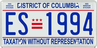 DC license plate ES1994