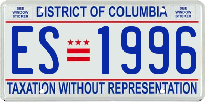 DC license plate ES1996