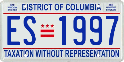 DC license plate ES1997