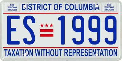 DC license plate ES1999