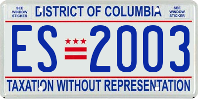 DC license plate ES2003