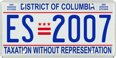 DC license plate ES2007