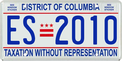 DC license plate ES2010
