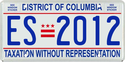 DC license plate ES2012