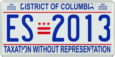 DC license plate ES2013