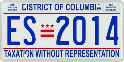 DC license plate ES2014